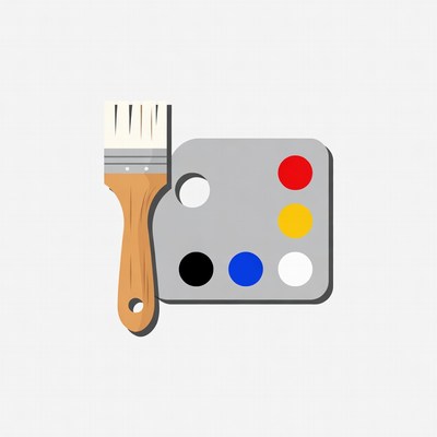 Paintbrush and Color Palette