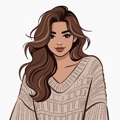 Beautiful woman in knit sweater