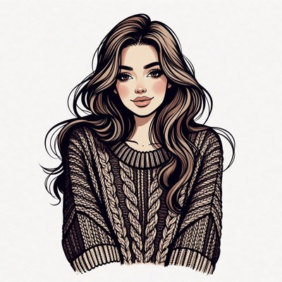 Beautiful woman in knitted sweater