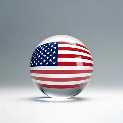 American Flag in Glass Sphere