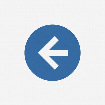 Blue Circular Back Arrow Icon