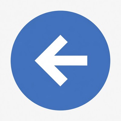 Blue circular left arrow icon