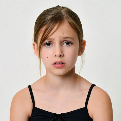 Young girl with surprised expression
