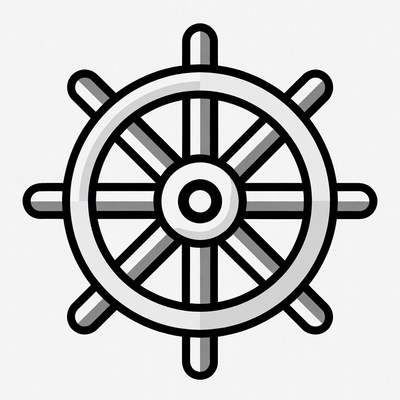 Ship Steering Wheel Illustration