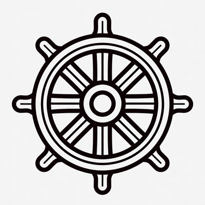 Ship Steering Wheel Illustration