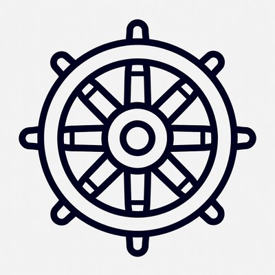 Ship Steering Wheel Icon