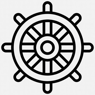 Ship Steering Wheel Icon