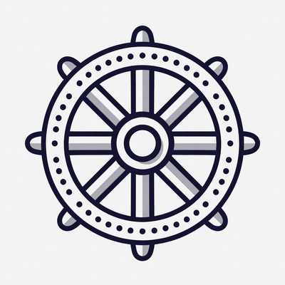 Ship Steering Wheel Illustration