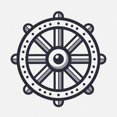 Dharma Wheel Illustration