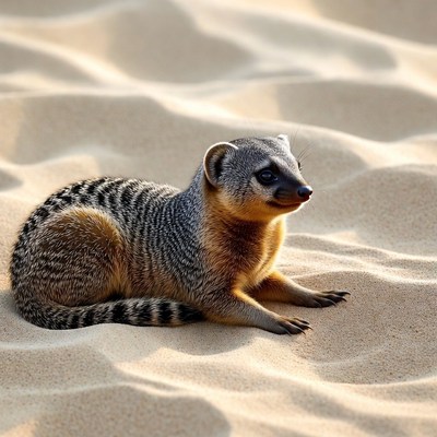 Slender Mongoose on Sand
