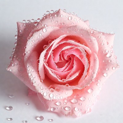 Pink Rose with Water Droplets