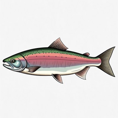 Rainbow Trout Fish Illustration