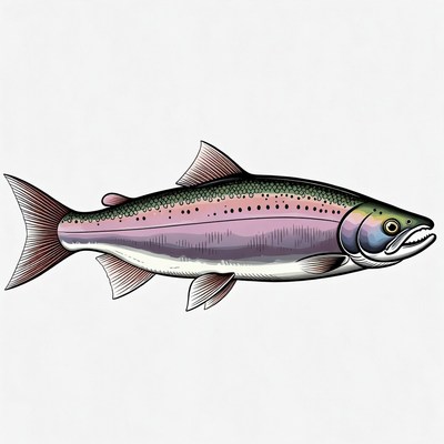 Rainbow Trout Fish Illustration