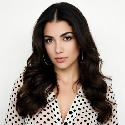 Beautiful woman with long dark hair