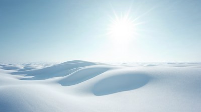 Snowy Landscape with Bright Sun