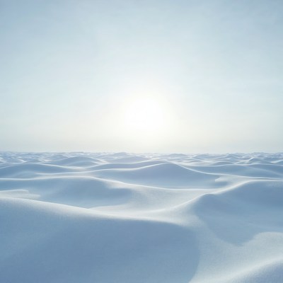 Snowy Landscape with Sun