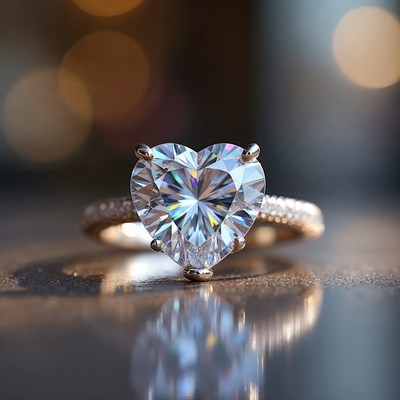 Heart-Shaped Diamond Engagement Ring