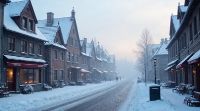 Snowy Street with Charming Houses