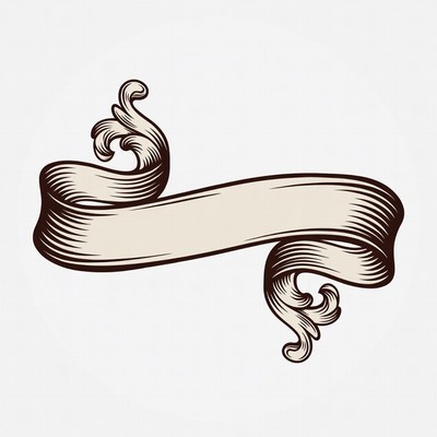 Vintage Blank Ribbon Banner