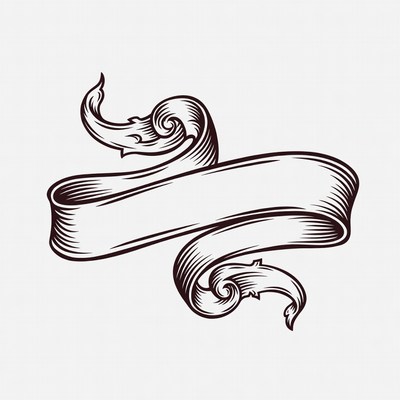 Vintage Ornate Blank Ribbon Banner