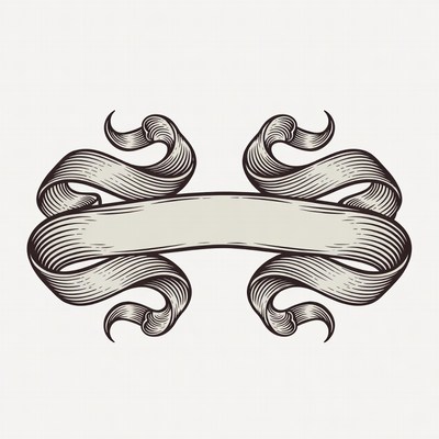 Vintage Blank Ribbon Banner