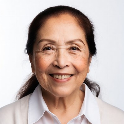 Smiling Asian elderly woman