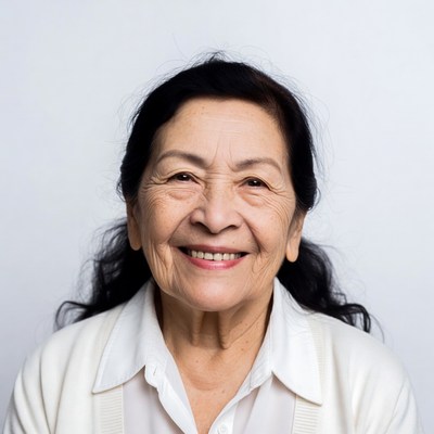 Smiling Asian elderly woman