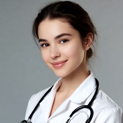 Smiling woman doctor with stethoscope