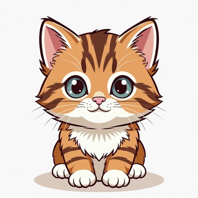 Cute tabby kitten illustration