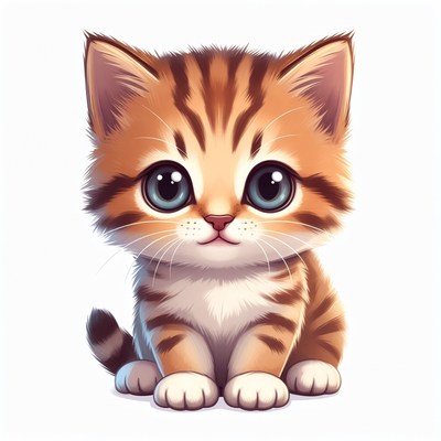 Cute tabby kitten illustration
