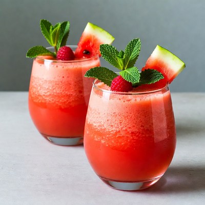 Watermelon Mint Raspberry Smoothies