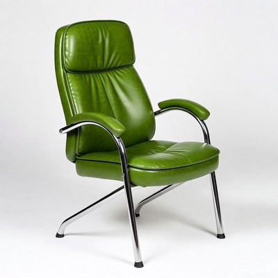 Green leather office chair