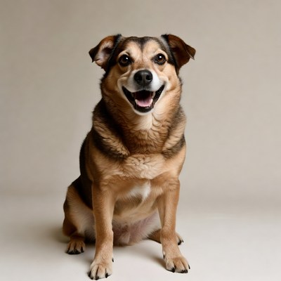 Happy smiling dog sitting