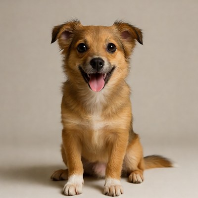 Cute Pomeranian puppy smiling