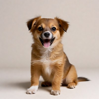 Cute Pomeranian puppy sitting