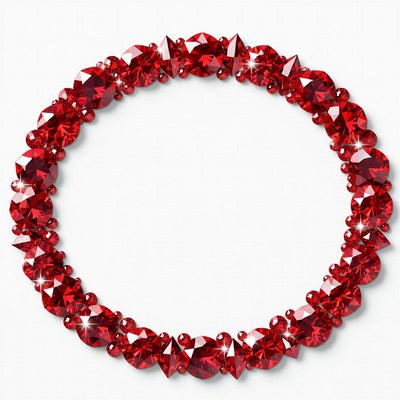 Red Ruby Crystal Beaded Circle