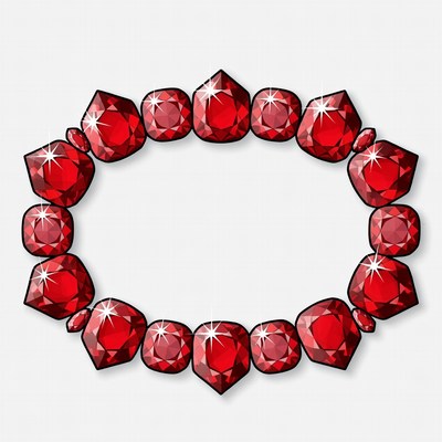 Red Ruby Gemstone Bracelet Clipart