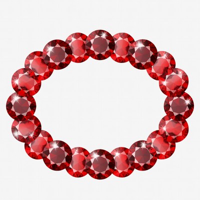 Red Ruby Gemstone Necklace Circle