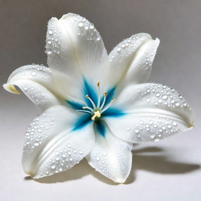 White Lily with Water Droplets