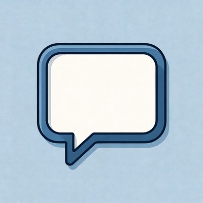 Empty Blue Speech Bubble