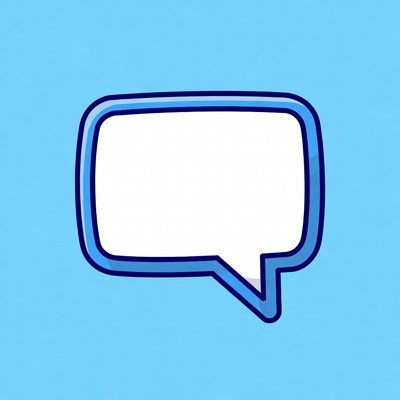 Blue cartoon empty speech bubble