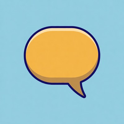 Orange speech bubble illustration