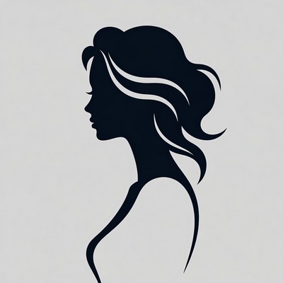 Woman silhouette profile illustration