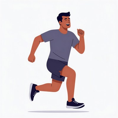 Man running in gray athletic clothes