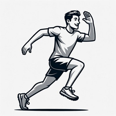 Man running in athletic pose