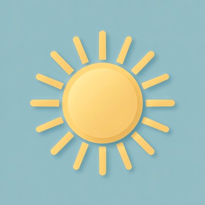 Bright yellow sun illustration