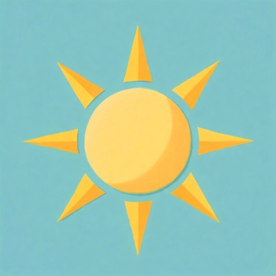 Yellow Sun on Blue Background