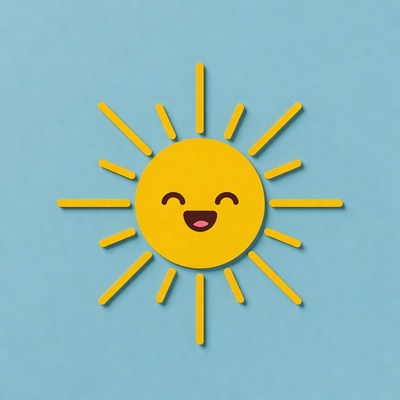 Smiling yellow sun illustration
