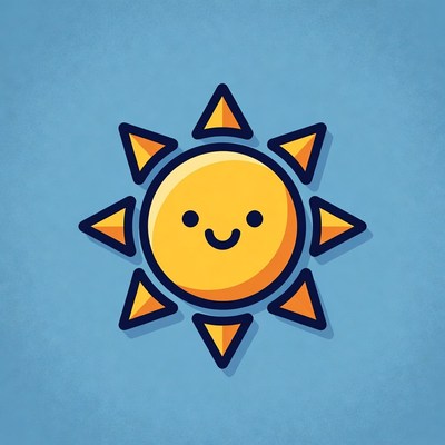 Cute Smiling Sun Illustration