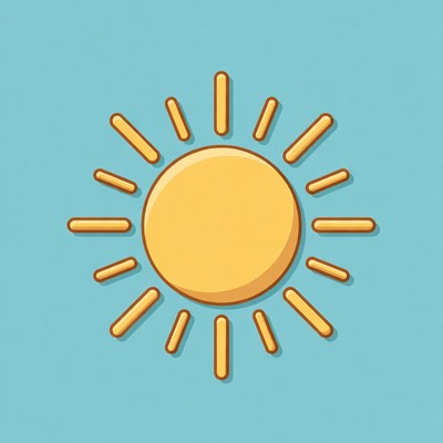 Bright yellow sun illustration